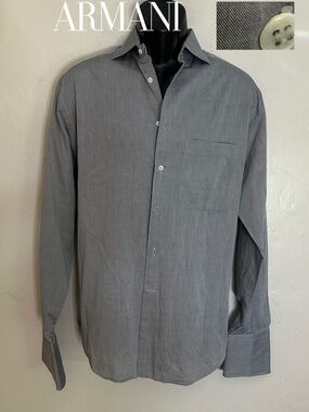 Armani Collezioni French Cuff Shirt 15.5 neck EU 39 L Gently worn 100% cotton